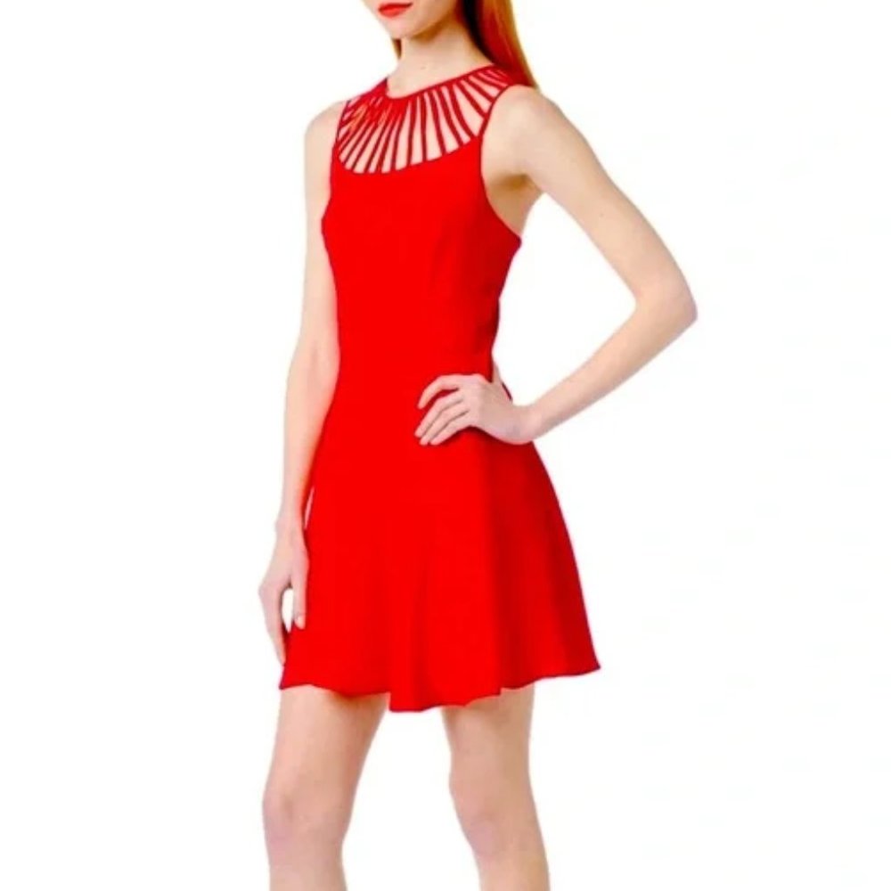 Silk Parker Red Fit and Flare Dress